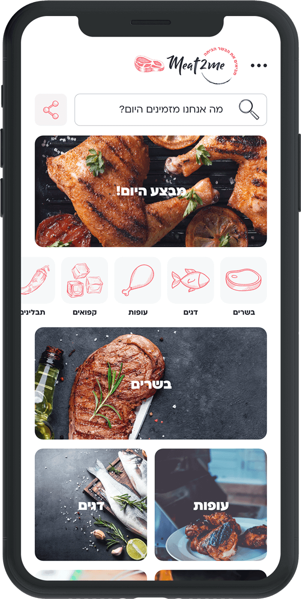 טלפון מציג את האפליקציה